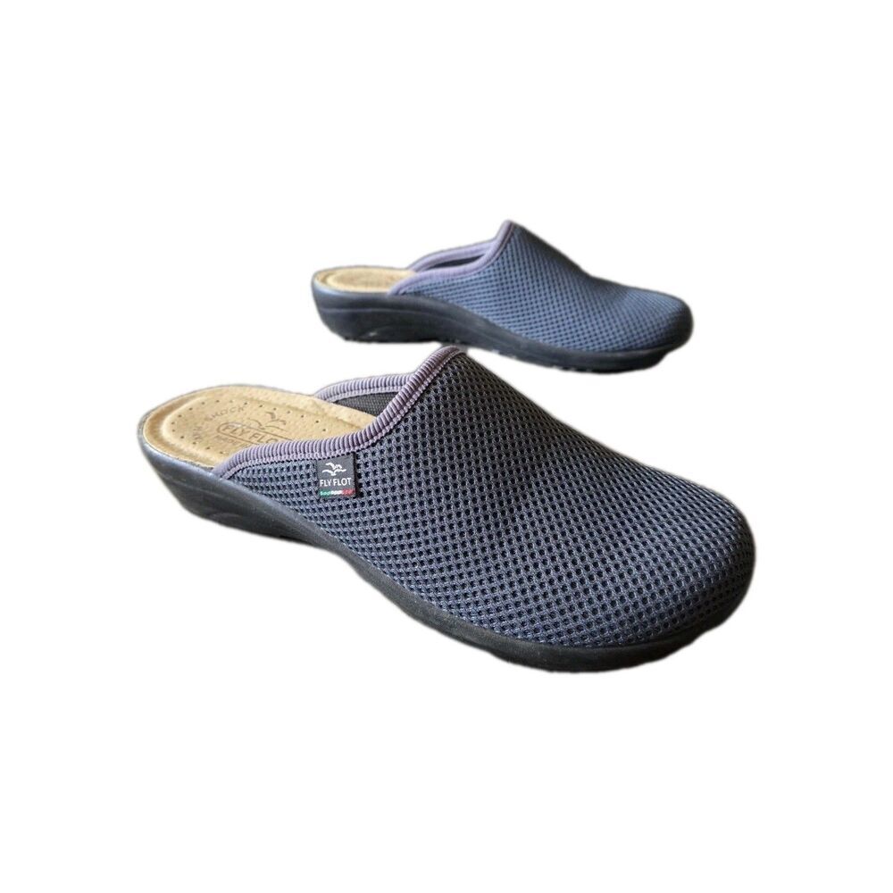 FLY FLOT Mesh Clogs Mules 39 US 8.5 Slip on Made in Italy Comfort Blue Shoe - Picture 2 of 7